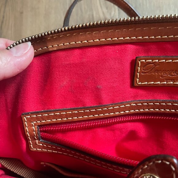 Dooney & Bourke Red Pebble Leather Tote Shoulder Bag Red Lining 10" x 11" - Picture 11 of 11